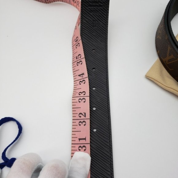 100% Authentic Louis Vuitton Circle Reversible Canvas and Leather Belt 85 - Picture 8 of 13